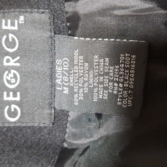 George Med wool blend black double breasted pea coat - Picture 6 of 11